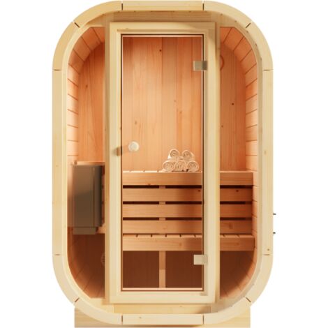 Sauna intérieur FinnTherm Ellipso S Naturel , 42 mm Épaisseur de paroi 135 x 113 cm (1/5)