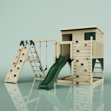 PolarPlay Tour de jeux Emil Vert 415 x 396 cm Balançoire pour enfants