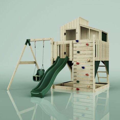 Aire de jeux PolarPlay Lotta Vert 414 x 308 cm Balançoire bébé