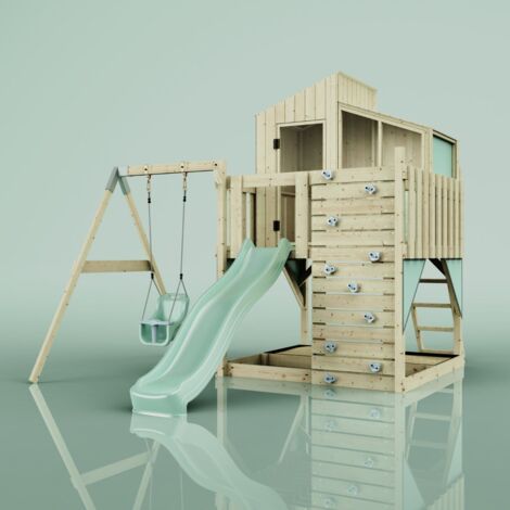 Aire de jeux PolarPlay Lotta Vert 414 x 308 cm Balançoire bébé