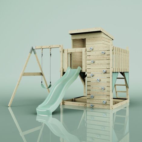 PolarPlay Tour de jeux Alma Vert 415 x 306 cm Balançoire pour enfants