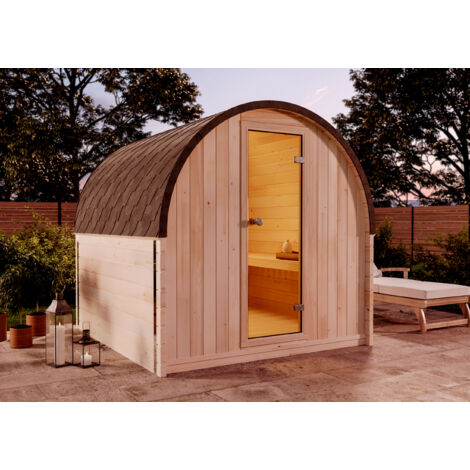 Sauna design FinnTherm ScandiPod Confort Naturel , 42 mm Épaisseur de paroi 204 x 220 cm (1/5)