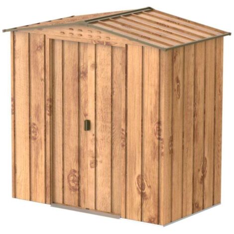 DURAMAX abri de jardin métallique 2x1,2m imitation bois Marron, 0,3 mm Épaisseur paroi 201,4 x 123 cm (1/7)