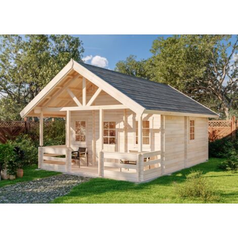 Chalet de jardin Lillehammer ISO Naturel , 44 mm Épaisseur paroi 549 x 746 cm