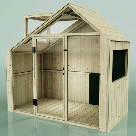 Polarplay – Maison de jeu étoile filante en bois non traité 185 x 102 cm – Construction solide – Garantie 10 ans – Pour usage domestique