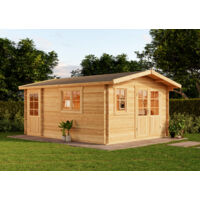 Tuinhuisje Jennifer-28 van de expert ✓Technisch advies ✓Beste online shop Tuin 2022 ✓Gratis levering ✓Koop op rekening ✓5 jaar garantie Marron Imprégné, 28 mm Épaisseur paroi 400 x 550 cm