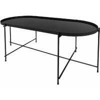 Black Oakland Oblong Coffee Table with mirrored table-top, W100xD45xH48 cm - Black