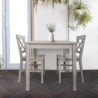 2-Seater Grey Malaren Dining Set, Chair W41xD50xH87 cm and Table W75xD75xH73 cm