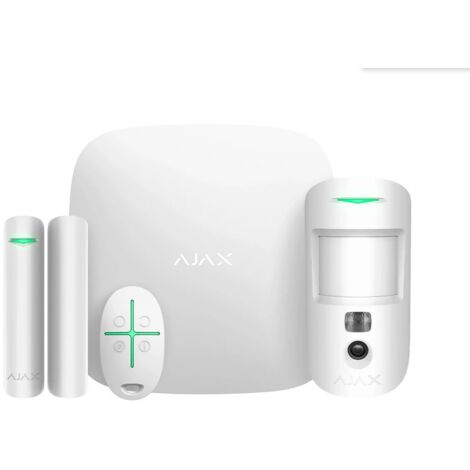 Ajax Starter Kit Hub 2 plus Motioncam Doorprotect Spacecontrol Bianco