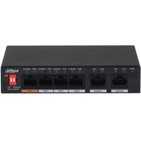 Dahua 4 Porte +2 Unmanaged Desktop Switch PoE PFS3006-4ET-60-V2 (1/6)