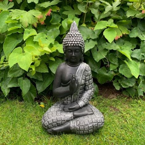 Statue de grenouille de méditation, sculpture sur pierre solide
