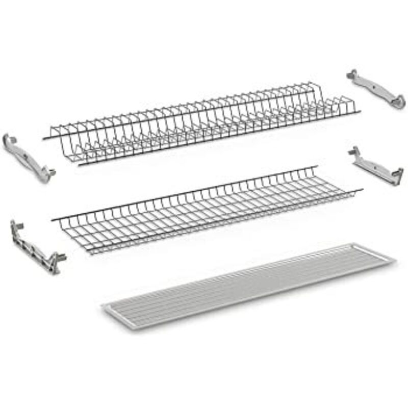 Kit Scolapiatti Incasso Per Pensile 40 Cm – Acciaio Zincato, Griglia Per Piatti E Bicchieri, Design Italiano