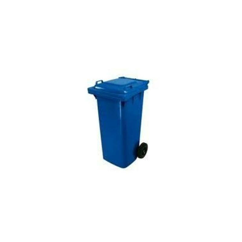 BIDONE CARRELLATO 120L BLU CON RUOTE