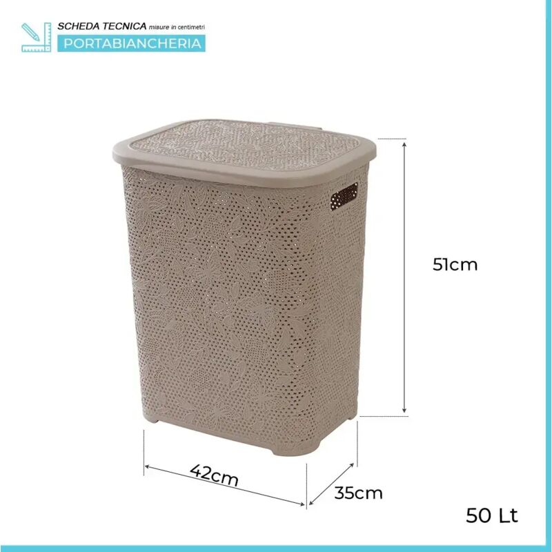 SAMMART Cesto Portabiancheria Pieghevole 42 Litri - Contenitore Pop-Up In Plastica TPE/PP, Salvaspazio Con Maniglie, Bianco/Beige