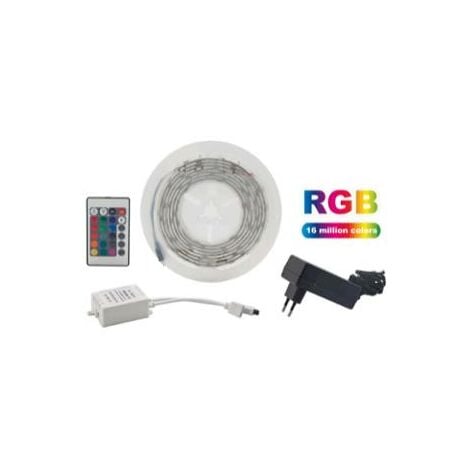 KIT NASTRO 90 LED RGB 300CM 5W/M IP20 CON ALIMENTA