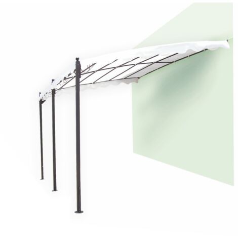 PERGOLA ADDOSSATA METAL 3X4 STRUTTURA GRIGIO SCURO