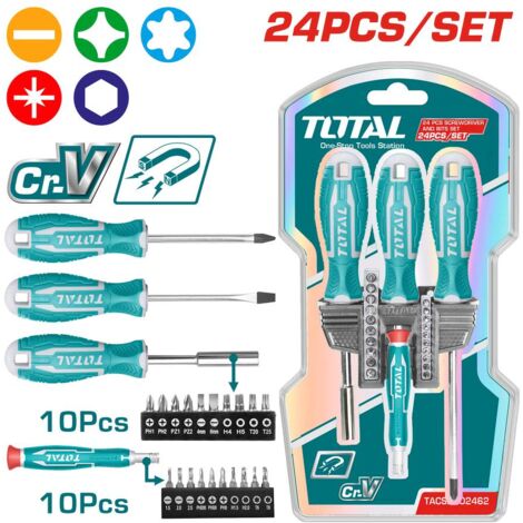 Set di punte a percussione con cricchetto 37 pz