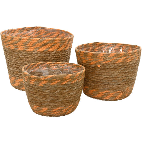 CESTA IN FOGLIA DI MAIS D.38XH33CM NATURALE. (1/2)