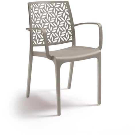 SEDIA NINFA 56X56XH81CM TAUPE CON BRACCIOLI. (1/2)