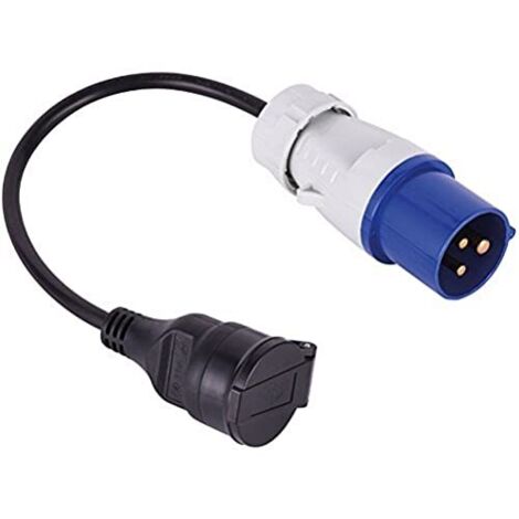 Electraline 900039 Adattatore Caravan con Cavo in Gomma IP44 da Presa Schuko a Spina CEE (2P+T), Lunghezza 30 cm H07RN-F 3G1.5mm, Adatto per Camper, Campeggio, Caravan, Barca, Cantiere (1/3)