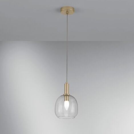 LAMPADARIO BRANDY 1XE14 D.16XH150CM ORO E VETRO. (1/2)