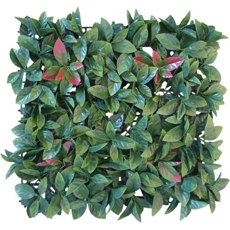 SIEPE ARTIFICIALE RED LEAF 50X50CM VERDE FISSA