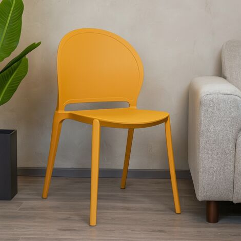 SEDIA INES 54X48XH81CM GIALLA. (1/5)