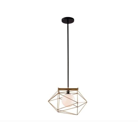 LAMPADARIO ABRAXAS E27 41X31XH150CM ORO/NERO. (1/2)