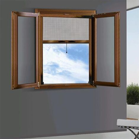 ZANZARIERA A RULLO VERTICALE CON FRIZIONE COLORE MARRONE - Misura: cm. 160x160h.