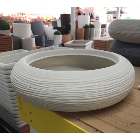 Ciotola porta fiori Telcom shabby Ø 35 cm 6,2 lt bianco perla