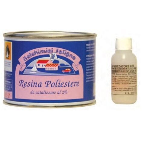 KIT RESINA POLIESTERE LIQUIDA 500ML CON CATALIZZAT