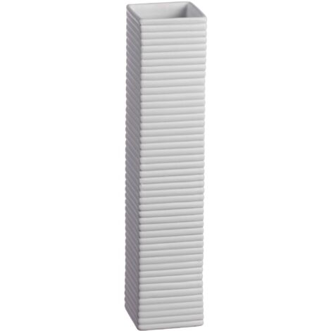 VASO IN CERAMICA BLANQUE 8.5X8.5XH39CM