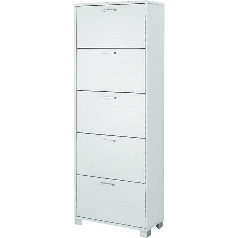 SCARPIERA BIANCO FIAMMATO 70X29XH190CM 5 RIBALTE