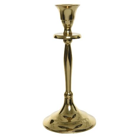 PORTA CANDELE IN ALLUMINIO COLORE ORO H20CM