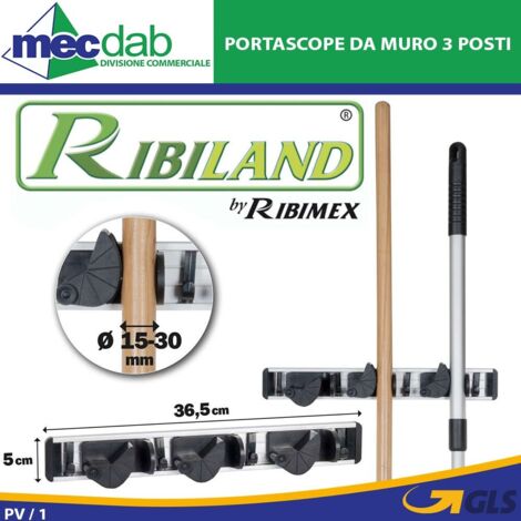 portascope murale in alluminio e plastica, 37,5x5,4 cm - ribimex