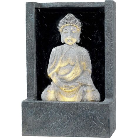 FONTANA CON BUDDHA 14X26XH39CM CON 4 LED A LUCE CA