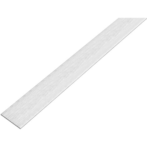 Alberts 488789 Barra piatta, autoadesiva, alluminio, design acciaio inox, chiaro, 1000 x 20 x 2 mm (1/4)