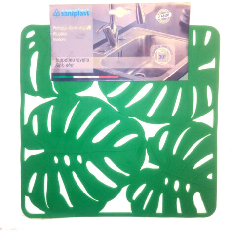 TAPPETO LAVELLO 32X32CM FOGLIE VERDE