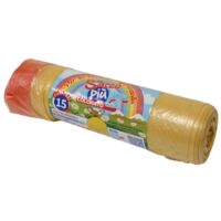 SACCHI RIFIUTI 40L 55X65CM 15PZ GIALLI MANIGLIE