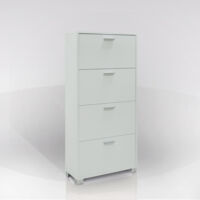 SCARPIERA BIANCO FIAMMATO 70X29XH154CM 4 RIBALTE
