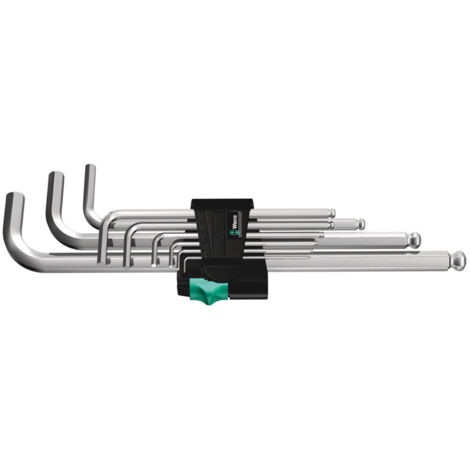 Wera Winkelschraubendrehersatz 950 PKL 9-teilig Kunststoffhalter SW 1,5 - 10 mm extra lang Kugelkopf CV-Stahl (1/5)
