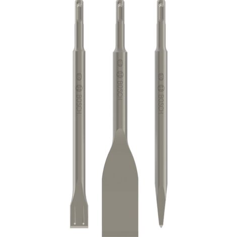 BOSCH LongLife Meißelset 3-teilig Spitz, Flach und Spaten - SDS-Plus - 2607019159