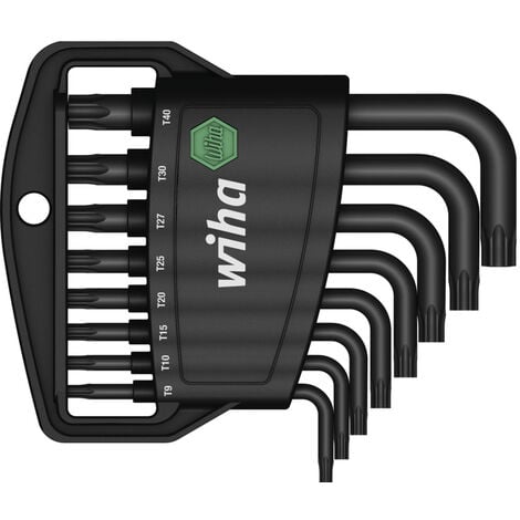 Wiha Stiftschlüssel Set im Classic Halter TORX® 8-tlg. kurz, schwarzoxidiert  (36461) | Werkzeug-Sets