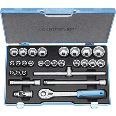 GEDORE Steckschlüssel-Set 1/2" 28-teilig 6-kant 10-36mm 19 VMU-10