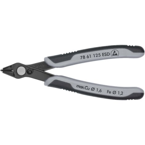 KNIPEX 78 61 125 ESD Electronic Super Knips® ESD mit Mehrkomponenten-Hüllen brüniert 125 mm