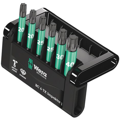 WERA Impaktor Bits Set 50mm Torx TX- 20-TX 40 6 teilig