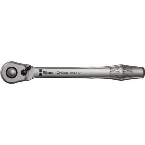 Wera 8004 A Zyklop Metal-Knarre mit Umschalthebel mit 1/4"-Antrieb, 1/4"x141 mm