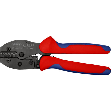 KNIPEX 97 52 38 PreciForce® Crimpzange mit Mehrkomponenten-Hüllen brüniert 220 mm
