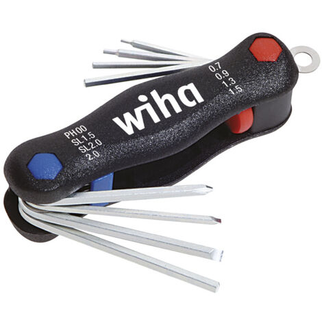 Wiha Multitool Mini PocketStar® Schlitz, Phillips, Innensechskant 8-tlg. in Blister (27936)