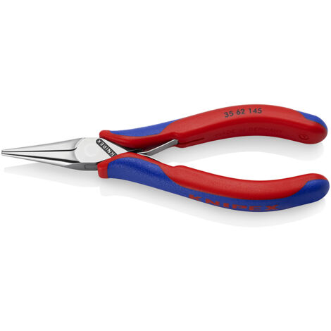 KNIPEX 35 62 145 Elektronik-Greifzange mit Mehrkomponenten-Hüllen spiegelpoliert 145 mm